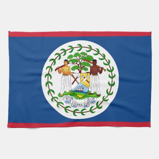 Keuken handdoek met Vlag van Belize (Horizontaal)
