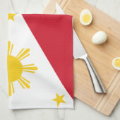 Keuken handdoek met vlag van de Filipijnen (Quarter Fold)