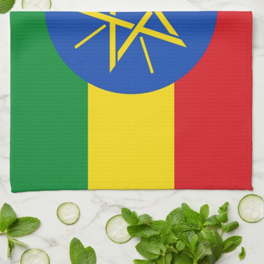 Keuken handdoek met vlag van Ethiopië (Gevouwen)