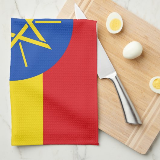 Keuken handdoek met vlag van Ethiopië (Quarter Fold)