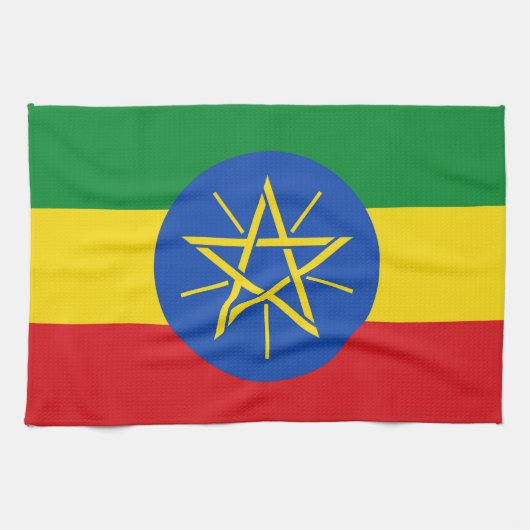 Keuken handdoek met vlag van Ethiopië (Horizontaal)