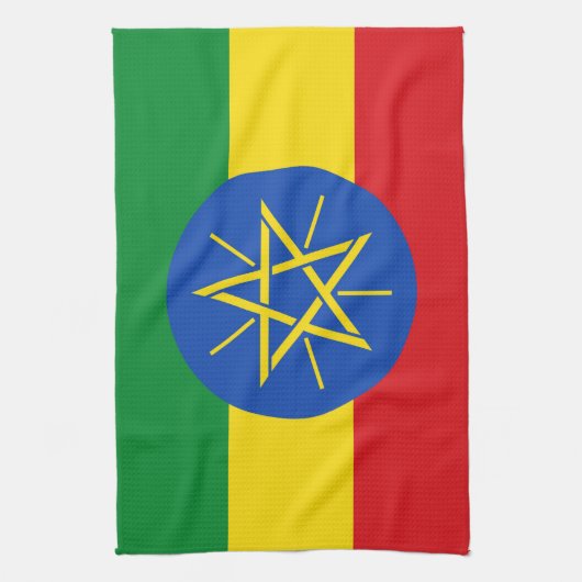 Keuken handdoek met vlag van Ethiopië (Verticaal)