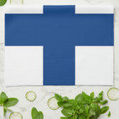 Keuken handdoek met vlag van Finland (Gevouwen)