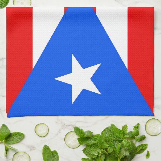 Keuken handdoek met Vlag van Puerto Rico, Verenigd (Gevouwen)