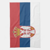 Keuken handdoek met vlag van Servië (Verticaal)