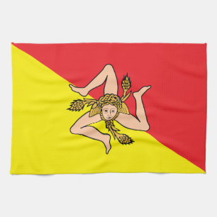 Keuken handdoek met Vlag van Sicilië, Italië