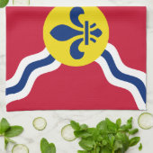 Keuken handdoek met Vlag van St. Louis (Gevouwen)