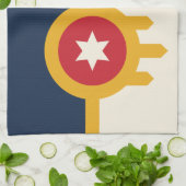 Keuken handdoek met Vlag van Tulsa, Oklahoma (Gevouwen)
