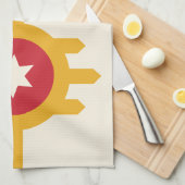 Keuken handdoek met Vlag van Tulsa, Oklahoma (Quarter Fold)