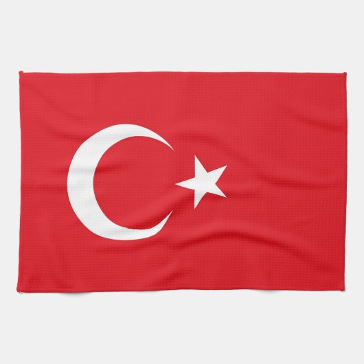 Keuken handdoek met Vlag van Turkije (Horizontaal)