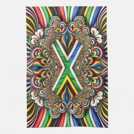 Keuken handdoek met Zuid-Afrikaanse kleuren Design (Verticaal)