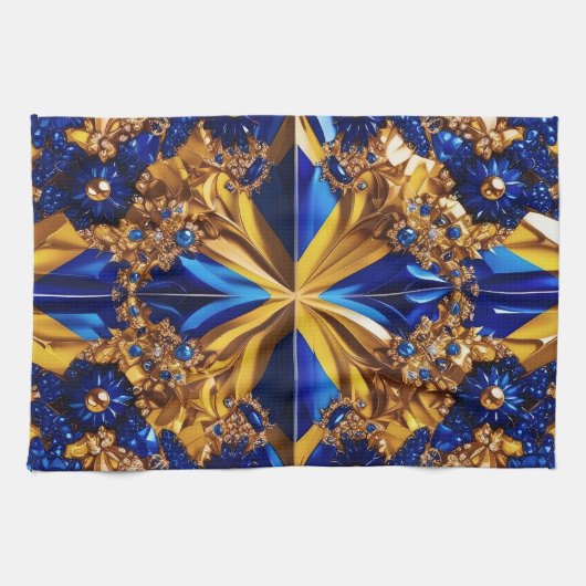 Keuken handdoek met Zweden Kleuren Design (Horizontaal)