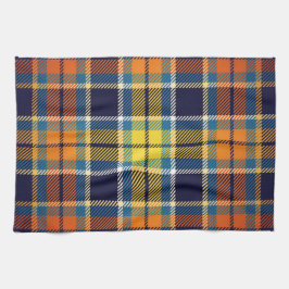 Keuken Handdoek Navy Blauw Sinaasappel Plaid