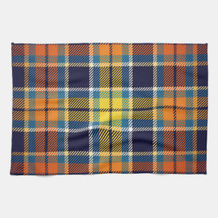 Keuken Handdoek Navy Blauw Sinaasappel Plaid