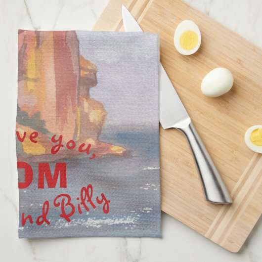 Keuken Handdoek "Ocean Uitzicht" (Quarter Fold)