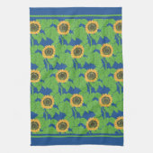 Keuken Handdoek of theedoek - Gouden Zonnebloemen (Verticaal)