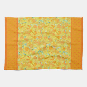Keuken Handdoek of theedoek, narcissen, Polka Dots