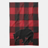 Keuken Handdoek Rood Buffel Plaid Beer Zwart (Verticaal)
