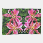 Keuken Handdoek roze lelies (Horizontaal)