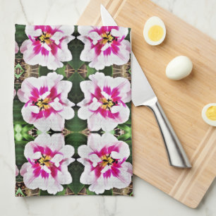 Keuken handdoek roze tulpen