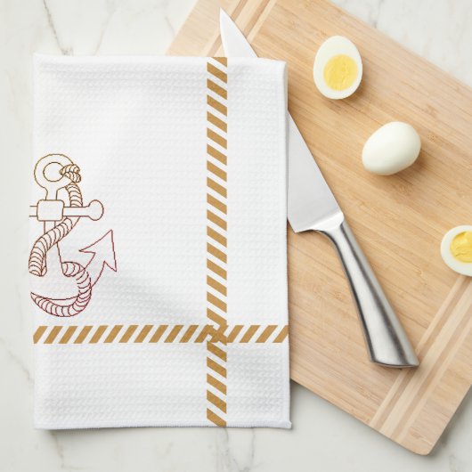 Keuken Handdoek - Ship Anchor (Quarter Fold)