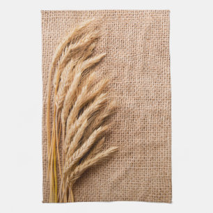 Keuken Handdoek Tarwe op Burlap Sack Country Rusti