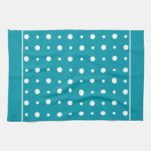 Keuken Handdoek, Theedoek Polka Dots, Wit op Blauw (Horizontaal)