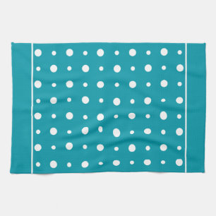 Keuken Handdoek, Theedoek Polka Dots, Wit op Blauw