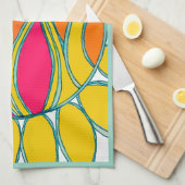 KEUKEN HANDDOEK "TROPICAL SUNSHINE" mint trim (Quarter Fold)