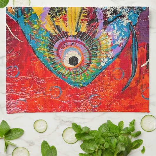 Keuken handdoek vis (Gevouwen)