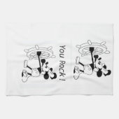 Keuken handdoek wit Steamboat Willie ontwerp (Horizontaal)
