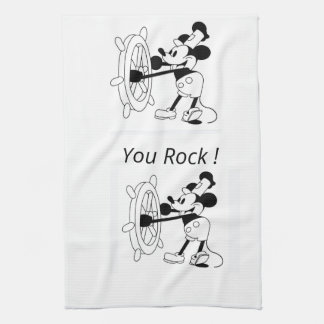 Keuken handdoek wit Steamboat Willie ontwerp
