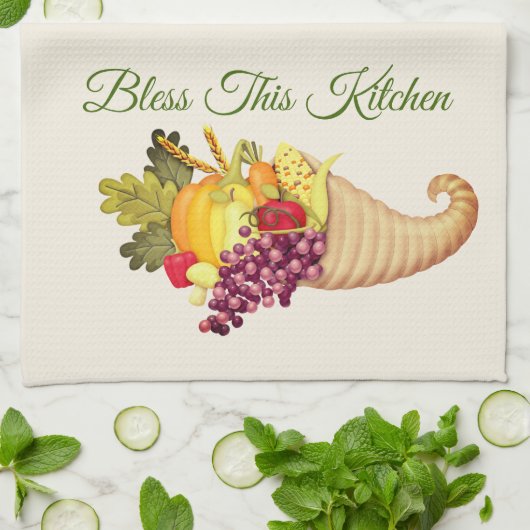 Keuken handdoek-zegen deze keuken theedoek (Gevouwen)