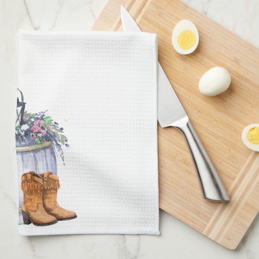 Keuken handdoek zomer land bruiloft rustieke water (Quarter Fold)