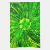 Keuken Handdoeken Abstracte Lijnen Groene Bloem (Verticaal)