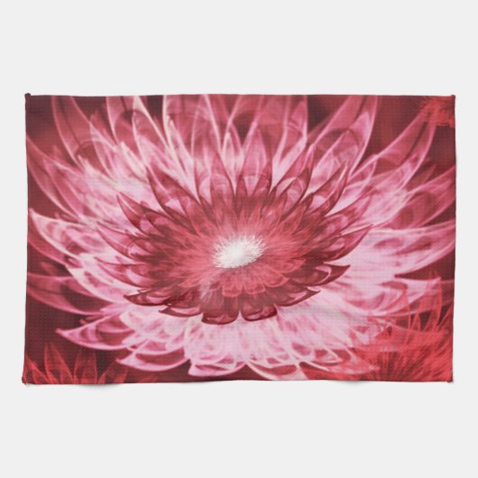 Keuken Handdoeken Fantasy Bloemen Rood (Horizontaal)