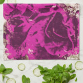 Keuken Handdoeken Paarse Rozen Waterverf (Gevouwen)