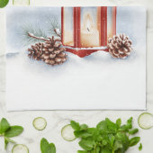 Keuken Handdoeken rode lantaarn met een gloeiende  (Gevouwen)