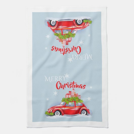 Keuken handdoeken voor vrolijke kerst. (Verticaal)