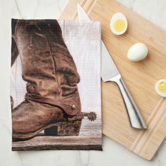 Keuken Handdoeklaarzen land rustiek western draag  Theedoek (Quarter Fold)