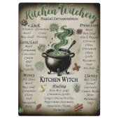 Keuken Hekserij Magische Kruiden Overeenkomsten Klembord (Achterkant)
