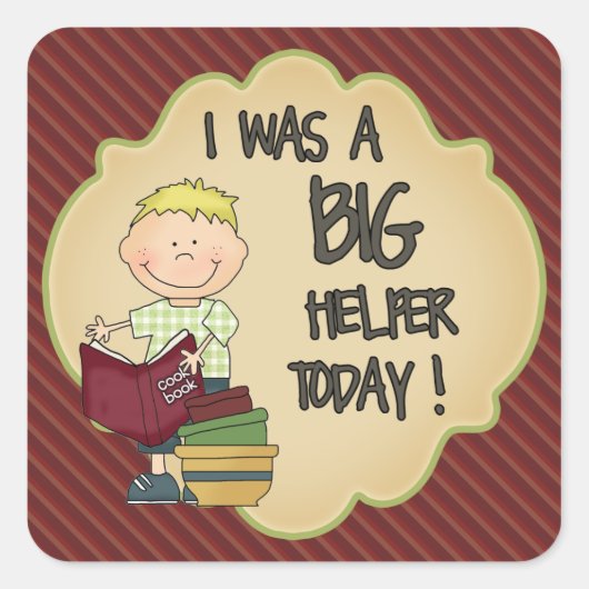 Keuken Helper Beloning Sticker Rode strepen (Voorkant)