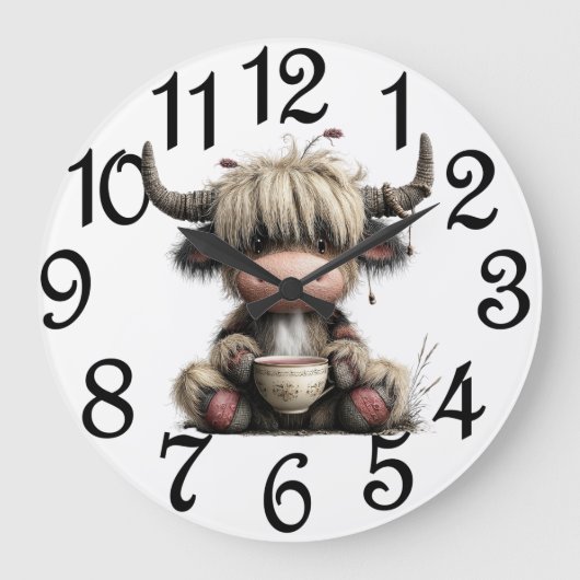 Keuken Highland Koe Grote Klok (Voorkant)