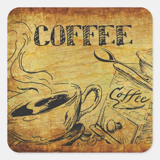 keuken Hot Coffee Cup Menu Sign Stickers (Voorkant)