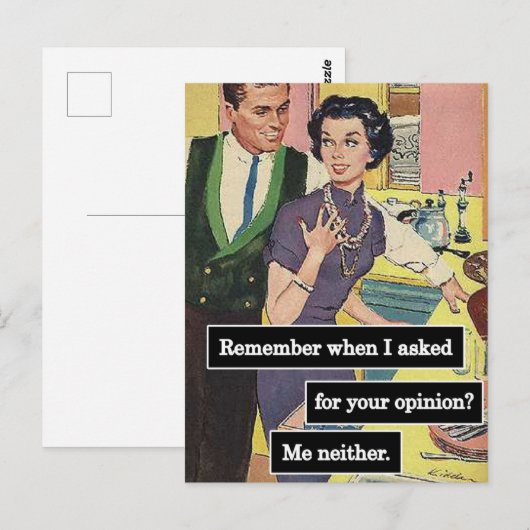  keuken iedereen heeft zijn mening briefkaart (Voorkant / Achterkant)