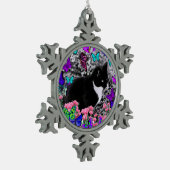 Keuken in Butterflies III, Tux Kitty Cat Tin Sneeuwvlok Ornament (Links)