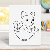 Keuken in een beker - Kat in een Teacup Colour Pag Poster