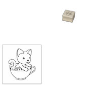Keuken in een beker - Kat in een theewagen 2 Rubberstempel
