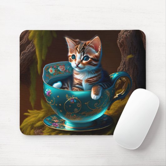 Keuken in een teacup (babydier) muismat (Met muis)
