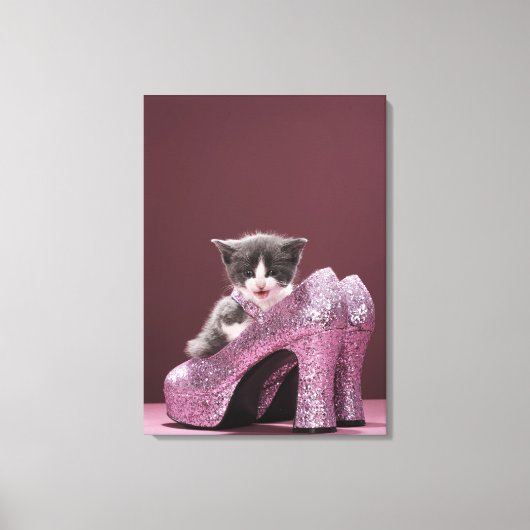 Keuken in glitterschoenen canvas afdruk (Voorkant)